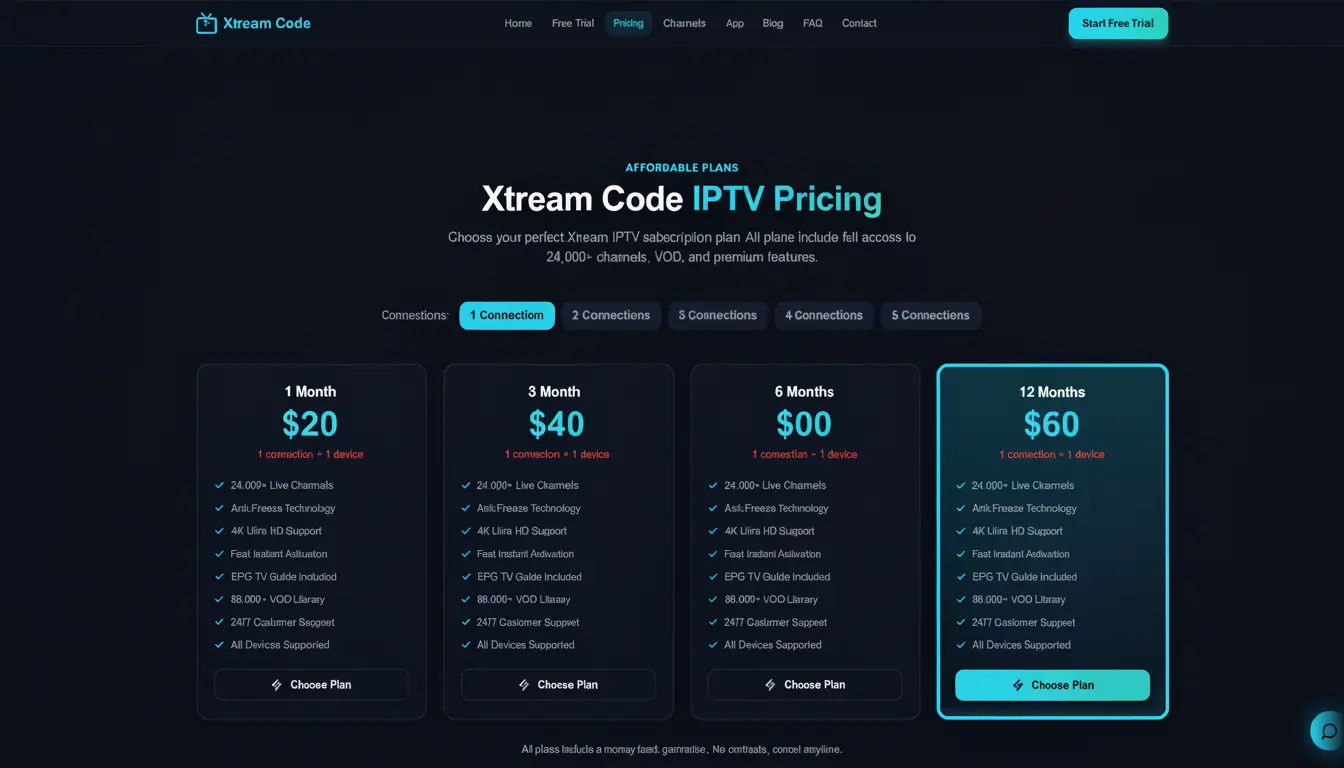 Xtream Code pricing plans