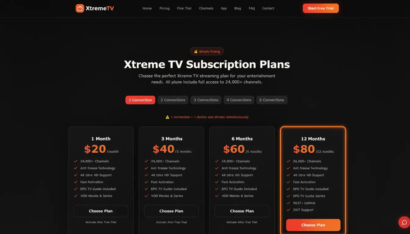 Xtreme TV pricing plans